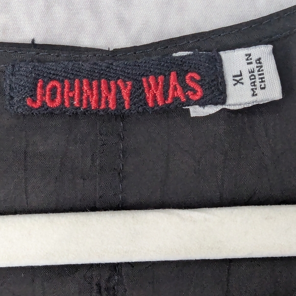 Johnny Was Black Floral Embroidered Blouse - Picture 4 of 15